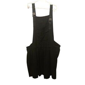 Hot Topic Black Front Pocket Bib Overall Skirt Goth Punk